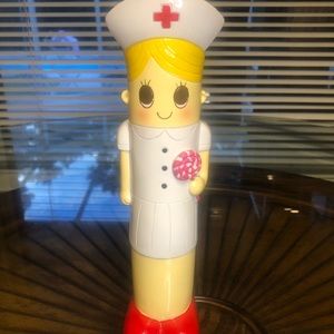 Vintage 1970s cylindrical Nurse Bank papier mache or light wood?